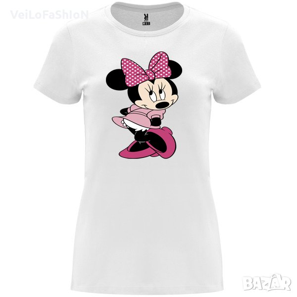 Нова дамска тениска Мики Маус (Мини Маус) в бял цвят, снимка 1