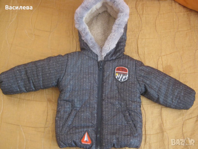 Плътно яке с подплата и качулка 68 размер, снимка 1