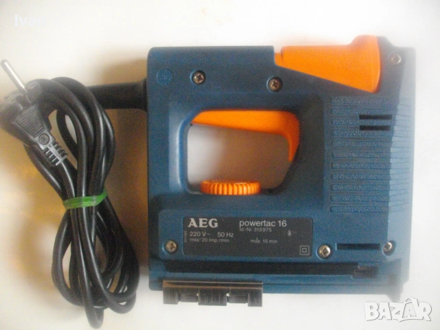НОВ AEG Powertac 16 Професионален оригинален ел. такер с регулация за скоби до 15 мм , снимка 2 - Други инструменти - 53404832