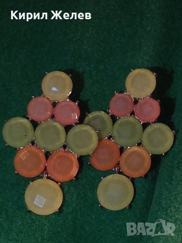 ПОЗЛАТЕНИ ФИНИ КРАСИВИ ЦВЕТНИ КРИСТАЛНИ ФАСЕТИРАНИ АРТ ОБЕЦИ 13901, снимка 9 - Обеци - 36635576