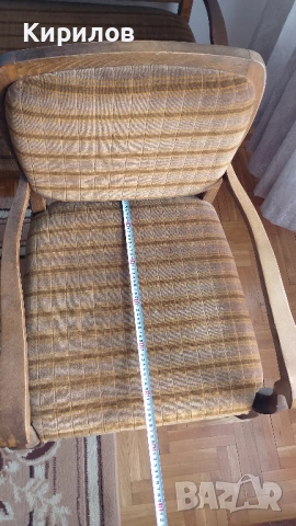 Ретро канапе с фотьойли и табуретки, орех, снимка 7 - Дивани и мека мебел - 53299873