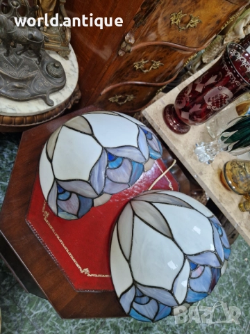 Чифт страхотни антикварни аплици Тифани , снимка 3 - Антикварни и старинни предмети - 52322711