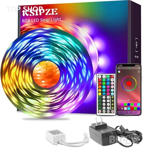 KSIPZE Wifi 2x15метра Led Strip Lights RGB Music Sync Bluetooth Led  дистанционно