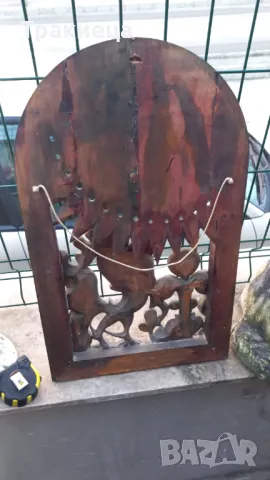 УНИКАЛНА БЪЛГАРСКА ДЪРВОРЕЗБА ДАТИРАНА И ПОДПИСАНА, снимка 2 - Антикварни и старинни предмети - 48771589