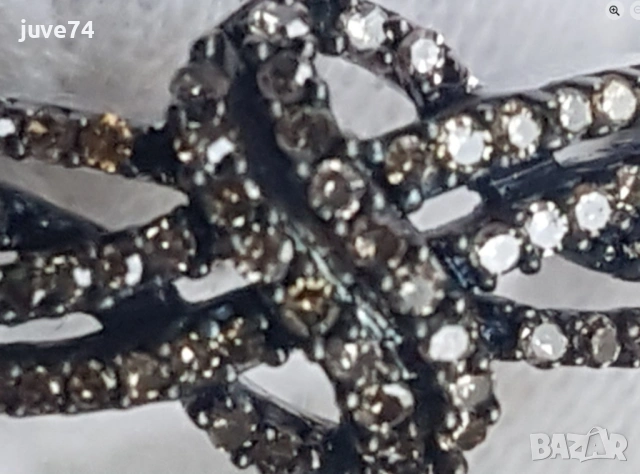 СРЕБЪРЕН ПРЪСТЕН С ДИАМАНТИ ЦВЯТ КОНЯК (АФРИКА) НЕТРЕТИРАНИ СЕРТИФИКАТ, снимка 3 - Пръстени - 53155098