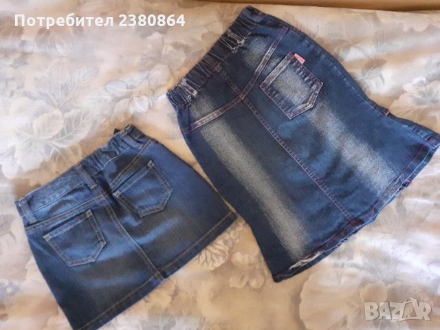 Дънкови полички за момиче/р.128, снимка 3 - Детски рокли и поли - 32631221