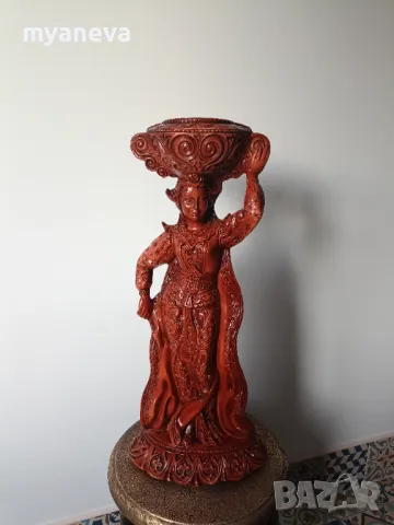 Азиатска статуетка, танцьорка, ваза за сухи цветя. , снимка 10 - Статуетки - 48759033