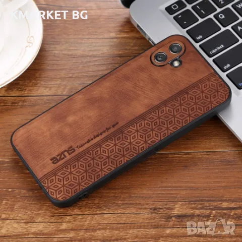 Samsung Galaxy A04e AZNS Удароустойчив Кожен Калъф и Протектор