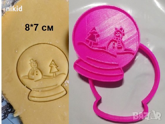 Преспапие със снежен човек пластмасов резец форма фондан тесто бисквитки