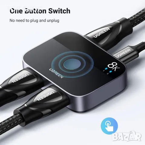 Ugreen HDMI 4K@120Hz, 8K@60Hz превключвател 2 в 1 изход, снимка 8 - Аксесоари - 48477812