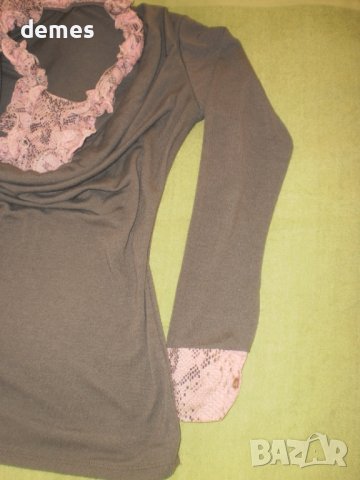 Дамска блуза трико и дантела, размер М, снимка 8 - Блузи с дълъг ръкав и пуловери - 37890730