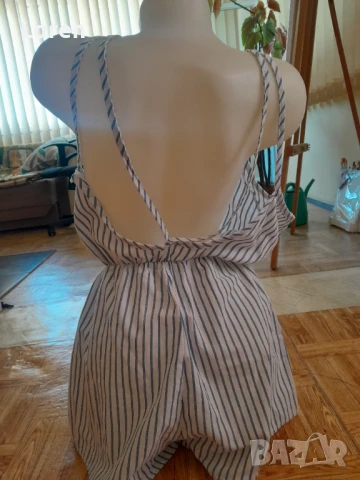 Подарявам!Къс гащеризон на бели и светло сини раета, снимка 5 - Гащеризони - 50557359