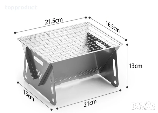 Сгъваемо неръждаемо барбекю, снимка 3 - Барбекюта - 50671153