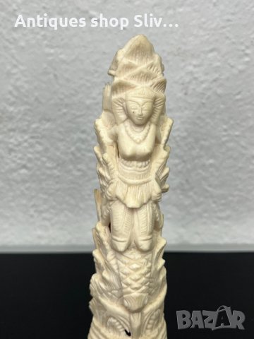 Азиатска ръчно резбована фигура от кост. №5022, снимка 4 - Колекции - 44104723