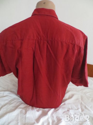 Мъжка риза с къс ръкав от лен Eagle, снимка 3 - Ризи - 24267116