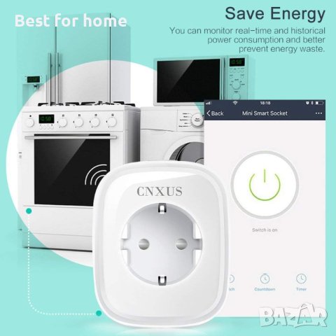Интелигентен WiFi CNXUS Smart контакт,работи с Amazon Alexaза iOS,Android по всяко време и навсякъде, снимка 5 - Друга електроника - 43036950