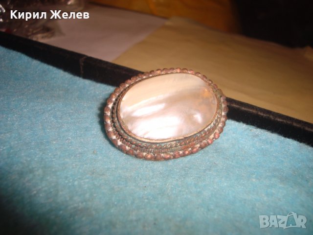 СТАРА ПОСРЕБРЕНА СКЪПОЦЕННА АРТ ДЕКО БРОШКА с БЯЛ ИВИЧЕСТ АХАТ БИЖУ МАЙСТОРСКА РЪЧНА ИЗРАБОТКА 25378, снимка 7 - Антикварни и старинни предмети - 34884026