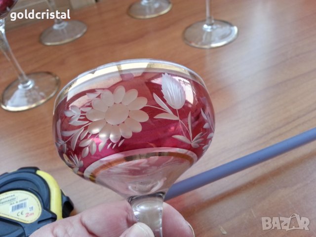 Стари стъклени чаши , снимка 3 - Антикварни и старинни предмети - 39731557