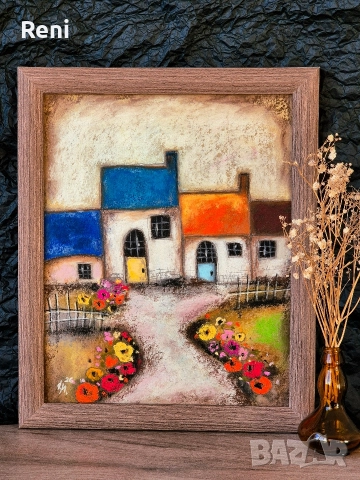 Дворчето, картина пастел, оригинал