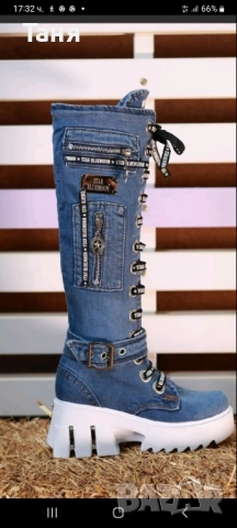 Star Blue Moon уникални дънкови ботуши, снимка 3 - Дамски ботуши - 51683316