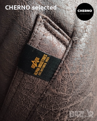 Бомбър яке от еко кожа ALPHA INDUSTRIES B3 Faux Leather bomber jacket – L – Ново с етикети, снимка 12 - Якета - 52850676