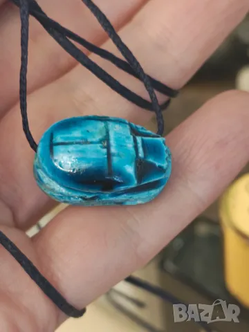 Колие ръчна изработка тюркоаз скарабей  разпродажба 