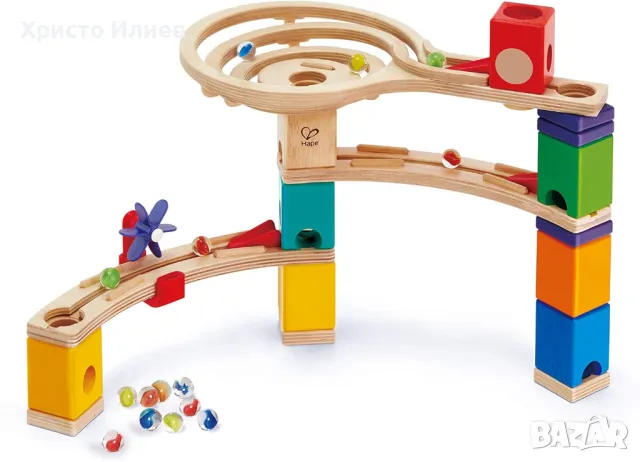 Детска Дървена писта с топчета Hape , снимка 4 - Образователни игри - 49894321