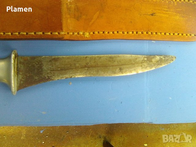 Ловен нож с кания от естественна кожа, снимка 5 - Ножове - 38306530