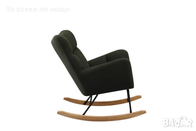 Люлеещ фотьойл STIV тъмно зелено/натурално/черно Код P1670, снимка 3 - Дивани и мека мебел - 52937988