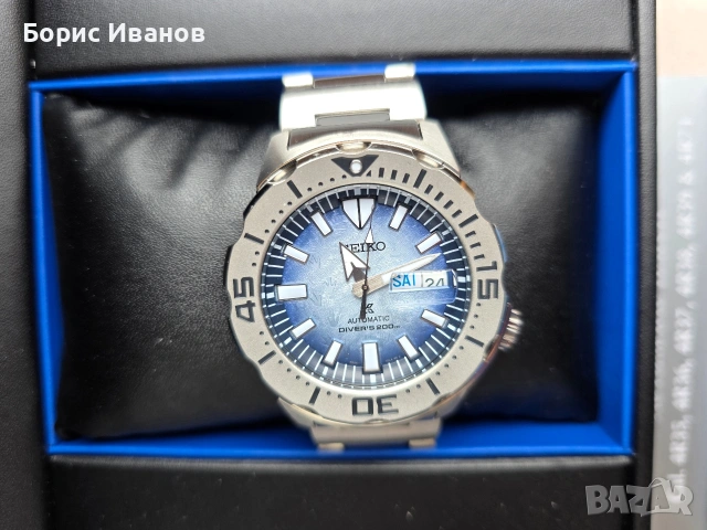 Seiko Prospex "Antarctica Monster" Save The Ocean Special Edition Diver's 200m SRPG57K1, снимка 4 - Мъжки - 53266385