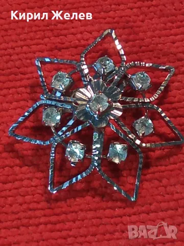 НЕЖНА ЗВЕЗДОВИДНА АЖУРНА ПОСРЕБРЕНА АРТ БРОШКА с ИСКРЯЩИ ФАСЕТИРАНИ КРИСТАЛЧЕТА 48823, снимка 8 - Други - 48734420