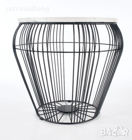 Маса за кафе АДРИАНА - бял мрамор - черна Ф56, снимка 2 - Маси - 52800766