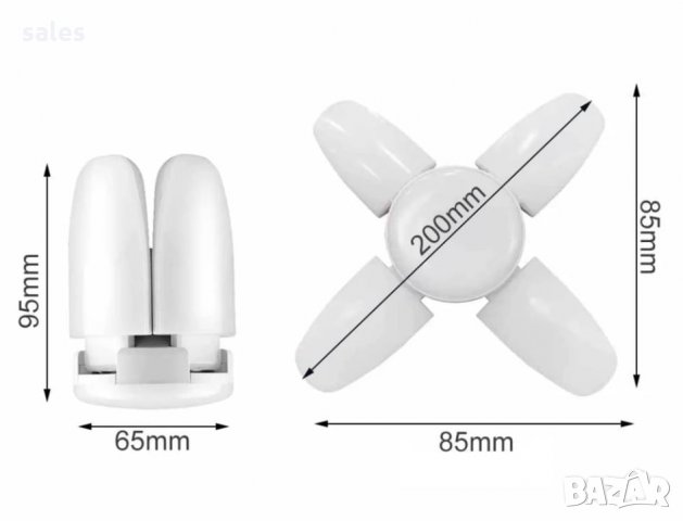 Мини деформираща се LED лампа 28W, снимка 4 - Крушки - 33462628