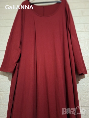 НОВА ДЪЛГА РОКЛЯ ВИНЕН ЦВЯТ 3XL-5XL, снимка 5 - Рокли - 51476871