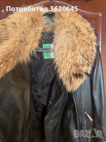 Ново кожено дамско яке от естествена кожа и естествена пух, снимка 3 - Якета - 52442979