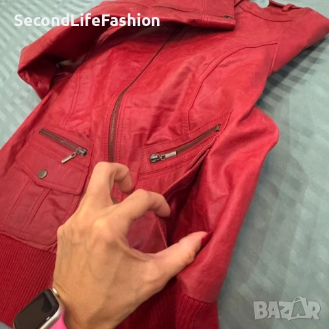 Дамско кожено яке Tom Tailor Vintage размер М, снимка 7 - Якета - 52598697