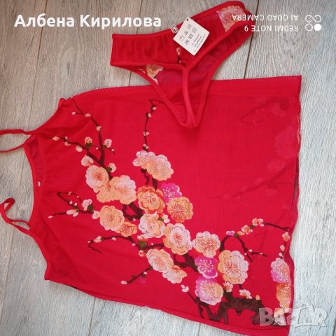 Червен нов БГ комплект, L, снимка 5 - Бельо - 32585729