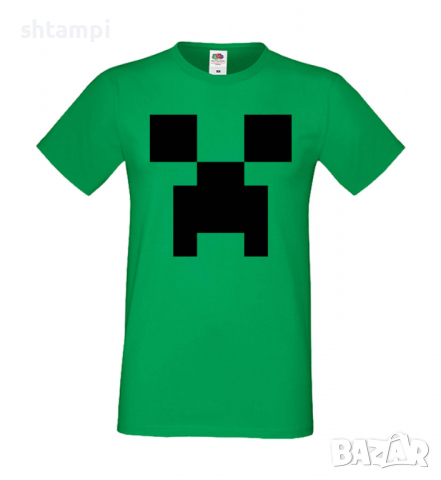 Мъжка тениска Creeper Face 1,майнкрафт Minecraft,Игра,Забавление,подарък,Изненада,Рожден Ден., снимка 1 - Тениски - 36466954