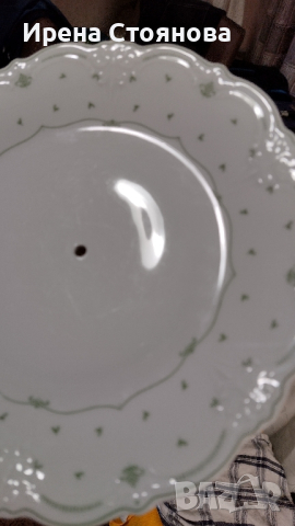 Поднос за сервиране на сладки с три нива. Чинии Alt Tirschenreuth 1838 Baronesse Green(1969-1995)., снимка 7 - Декорация за дома - 44846183