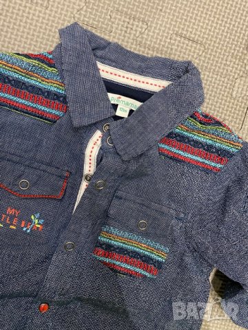 Нов пролетен комплект дънки с риза,12м, снимка 3 - Комплекти за бебе - 28520634