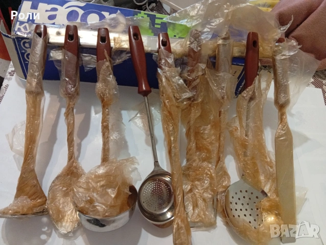 Комплект кухненски прибори, руски, 10 броя и закачалка, неръждаема стомана, снимка 6 - Прибори за хранене, готвене и сервиране - 53484371