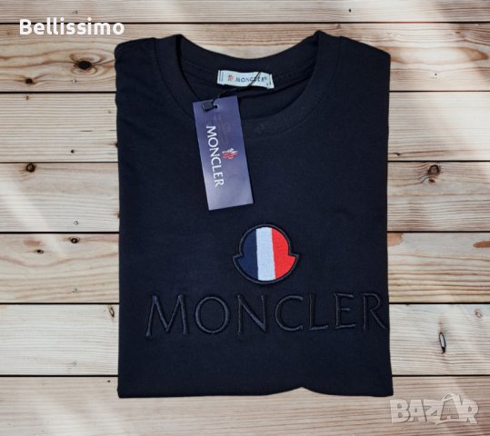 Мъжка тениска Moncler, бродирано лого, цвят черен, снимка 2 - Тениски - 44016737