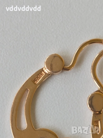 СССР златни обеци 14 карата , снимка 5 - Обеци - 52120441