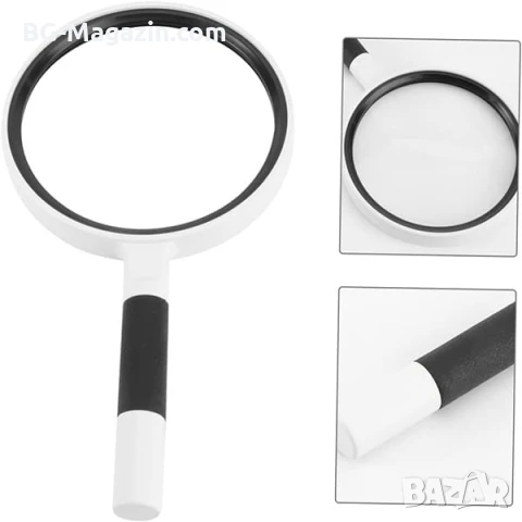 Мощна увеличителна ръчна лупа с дръжка 6X увеличение за четене на книги деца голяма стъклена , снимка 9 - Други инструменти - 50920230
