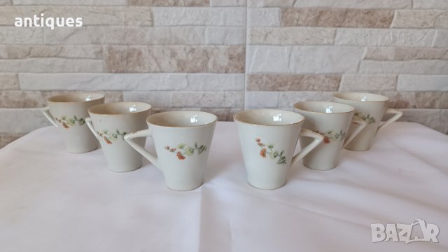 Комплект 6 броя чаши за кафе - Български порцелан от соц-а, снимка 5 - Чаши - 43984545