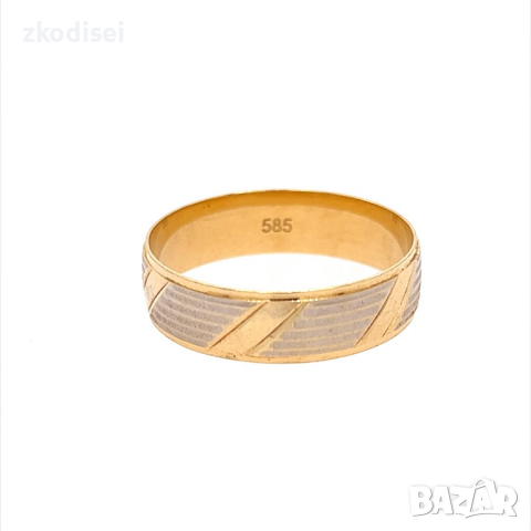 Златен пръстен брачна халка 3,82гр. размер:64 14кр. проба:585 модел:23033-1
