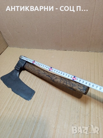 Соц Стар Ръчно Кован Дърводелски Инструмент Брадва Кривица. НОМЕР 503., снимка 13 - Антикварни и старинни предмети - 53446102