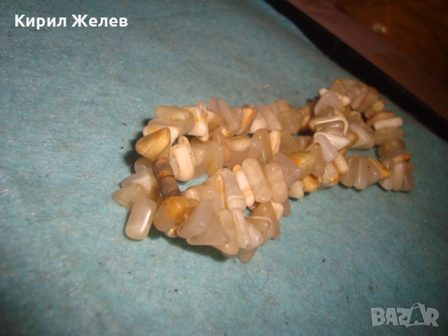 СТАР ГЕРДАН от КАМЪЧЕТА ИВИЧЕСТ АХАТ с БРОНЗОВА ЗАКОПЧАЛКА РЪЧНО НАНИЗАНА ОГЪРЛИЦА 17016, снимка 11 - Антикварни и старинни предмети - 35078563