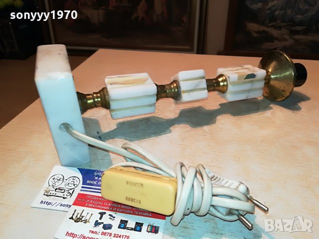 мараморна лампа-мед/месинг 40х11х11см 2206210822, снимка 15 - Антикварни и старинни предмети - 33294245