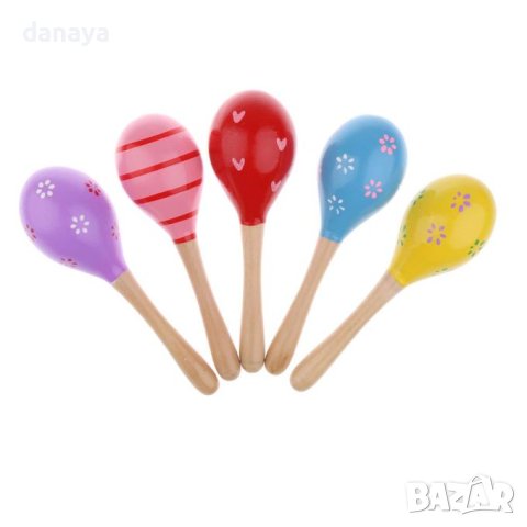 4349 Музикални инструменти за деца дървени маракаси, снимка 2 - Музикални играчки - 43583551